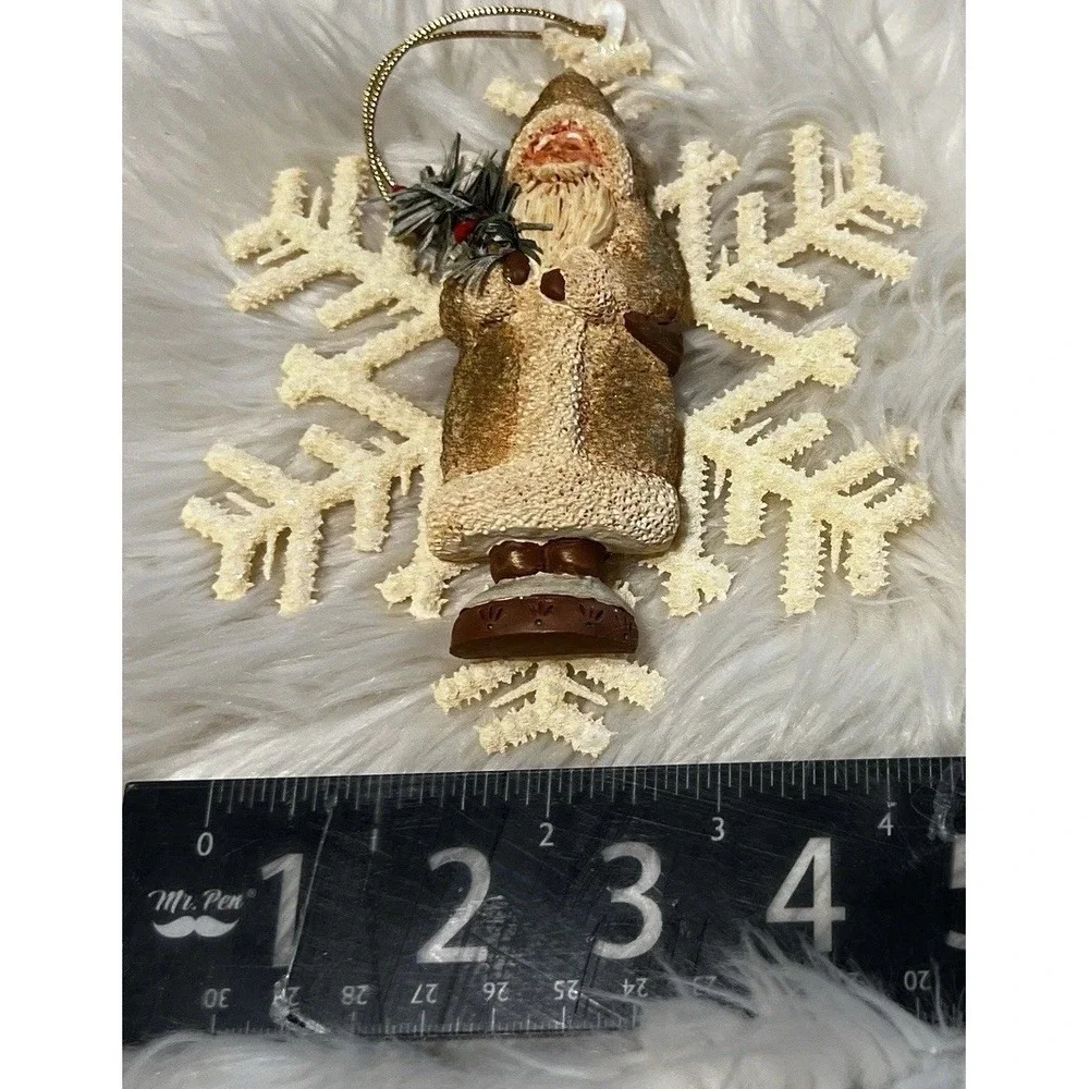 Kurt S Adler Victorian Santa Snowflake Midwest Cristmas Ornament Lot 4‎ Set